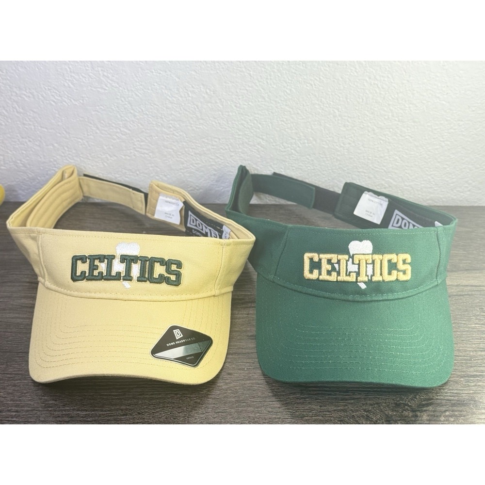 Boston Celtics Sun Visor Cap Lot Of 2